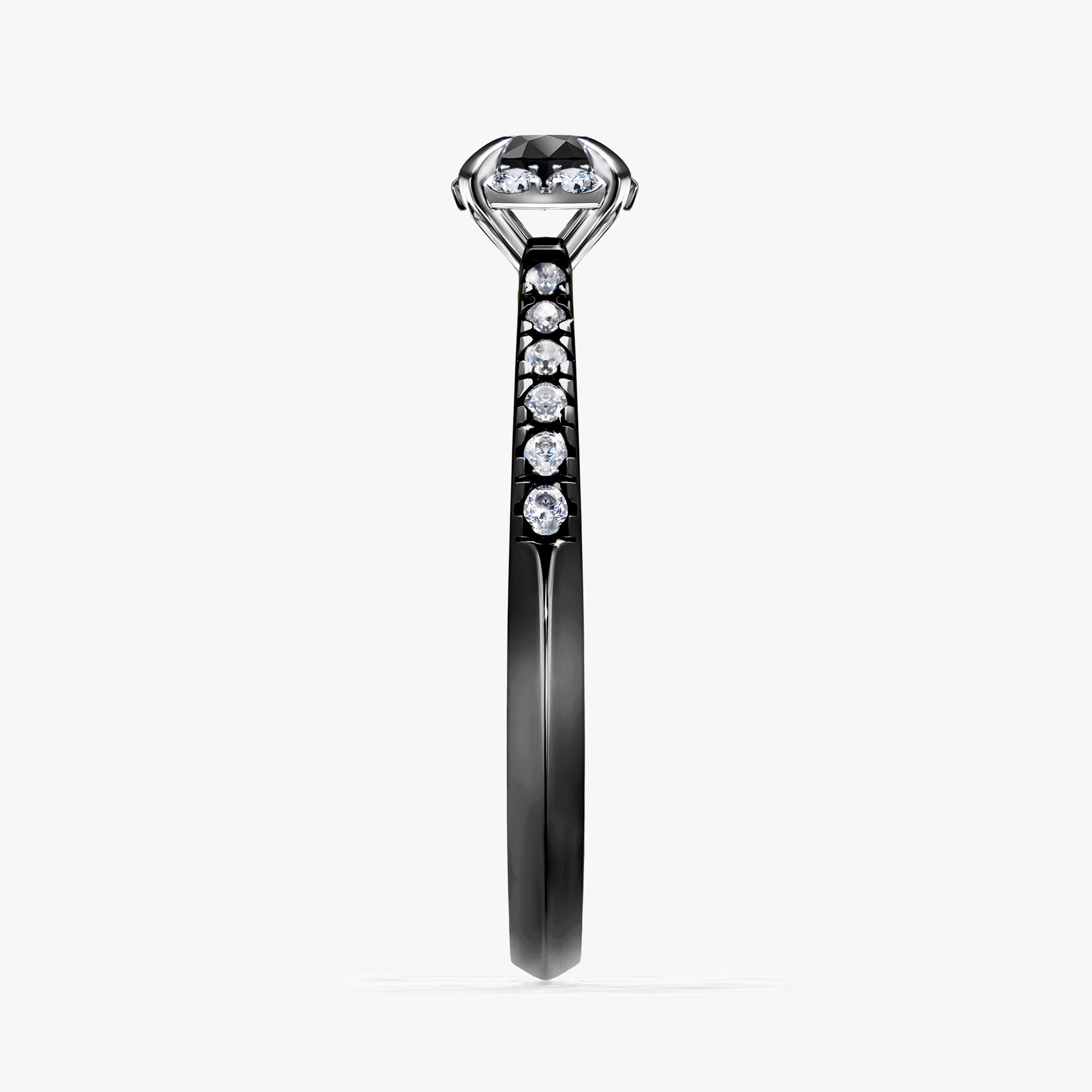 Pierścionek zaręczynowy My Princess z czarnego złota z czarnym diamentem 0,28ct